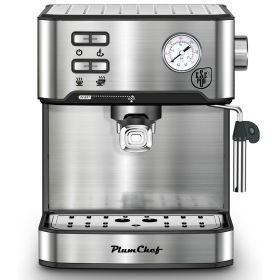 20 Bar Professional Espresso Machine With Milk Frother, Single Double Shot, ESE Pod Compatible, Visual Display Of Pressure, Removable Water Tank (Option: FKJ6836)