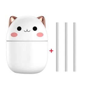 Air Humidifier Cute Cat Ultra-Silent USB Office Household Bedroom Car Aromatherapy Air Purifier With Led Cool Mist Spray (Option: White-USB)