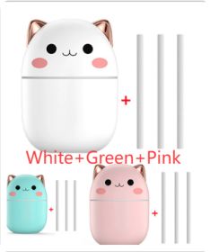 Air Humidifier Cute Cat Ultra-Silent USB Office Household Bedroom Car Aromatherapy Air Purifier With Led Cool Mist Spray (Option: Set-USB)