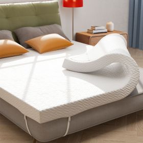 The memory foam mattress is covered with skin-friendly nano ice silk (Color: White, size: queen)