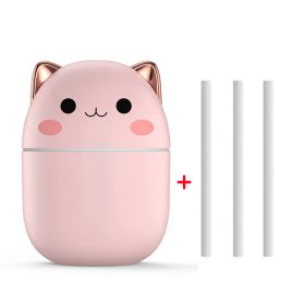Air Humidifier Cute Cat Ultra-Silent USB Office Household Bedroom Car Aromatherapy Air Purifier With Led Cool Mist Spray (Option: Pink-USB)
